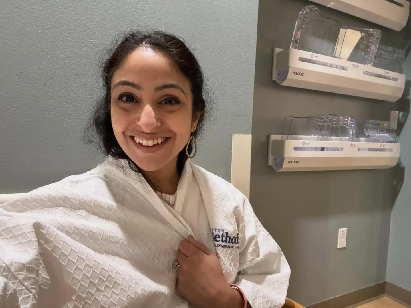 I never thought I would share a photo of myself in a hospital gown, but here we are.

This morning I had my first diagnostic mammogram and ultrasound because of some symptoms that did not feel right. While I&rsquo;m not 40 years old yet but certainly