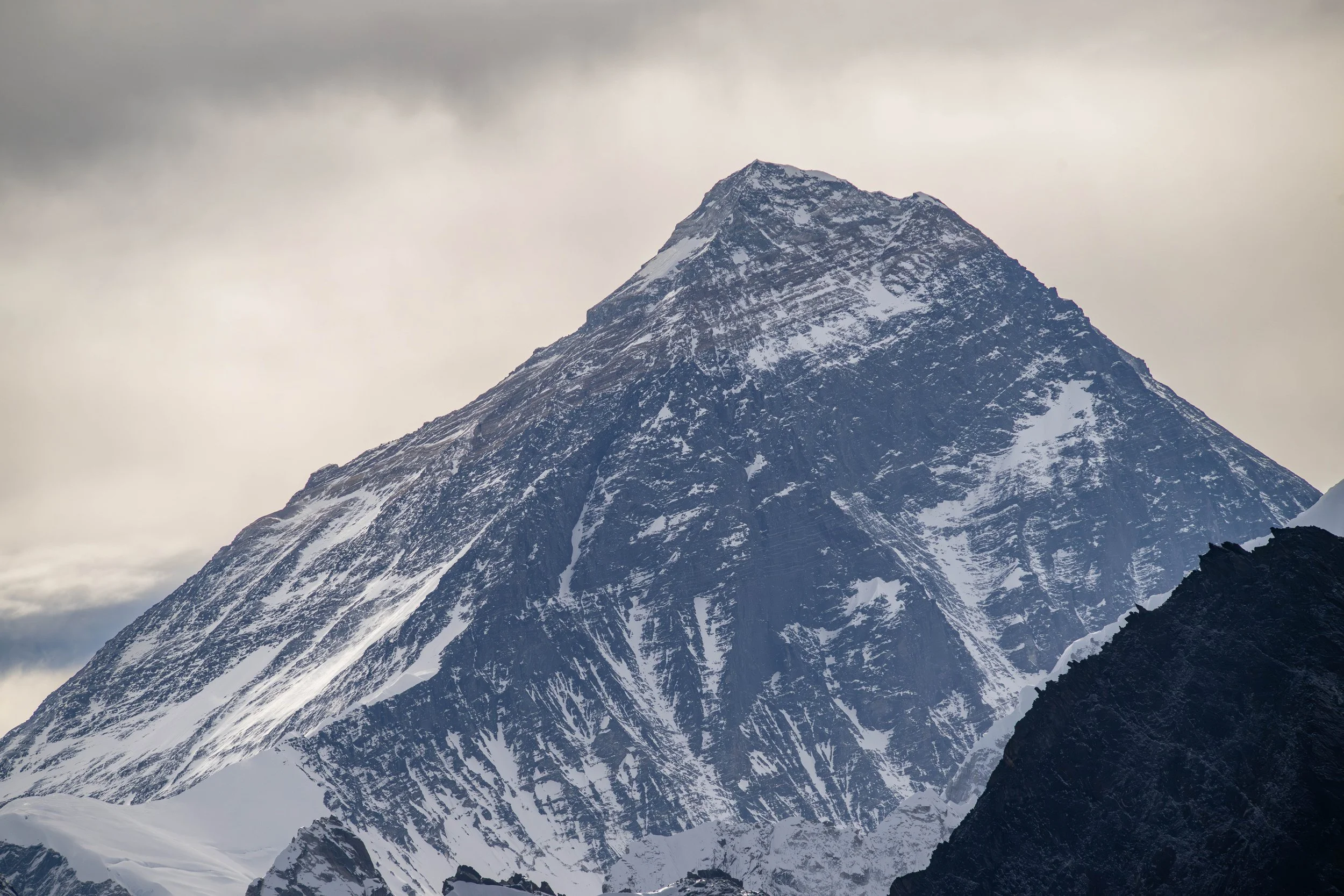 Everest from Gokyo Ri. With a prominent yellow band. Ordovician.