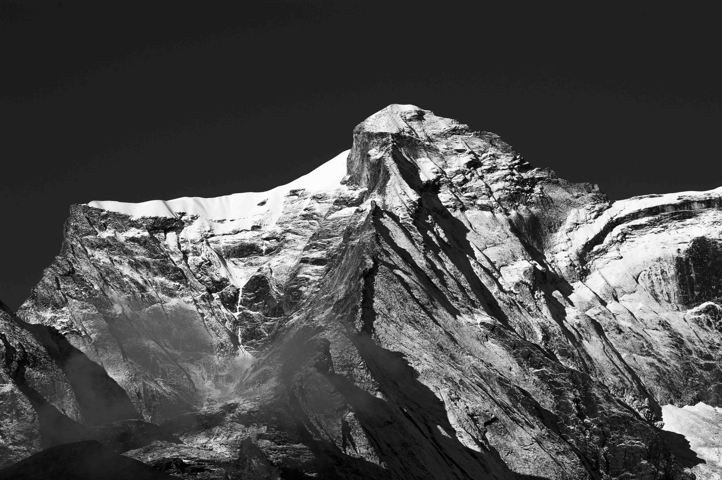Kunde Peak Viewed From Namche Bazaar. Complete with interesting thrust faults.