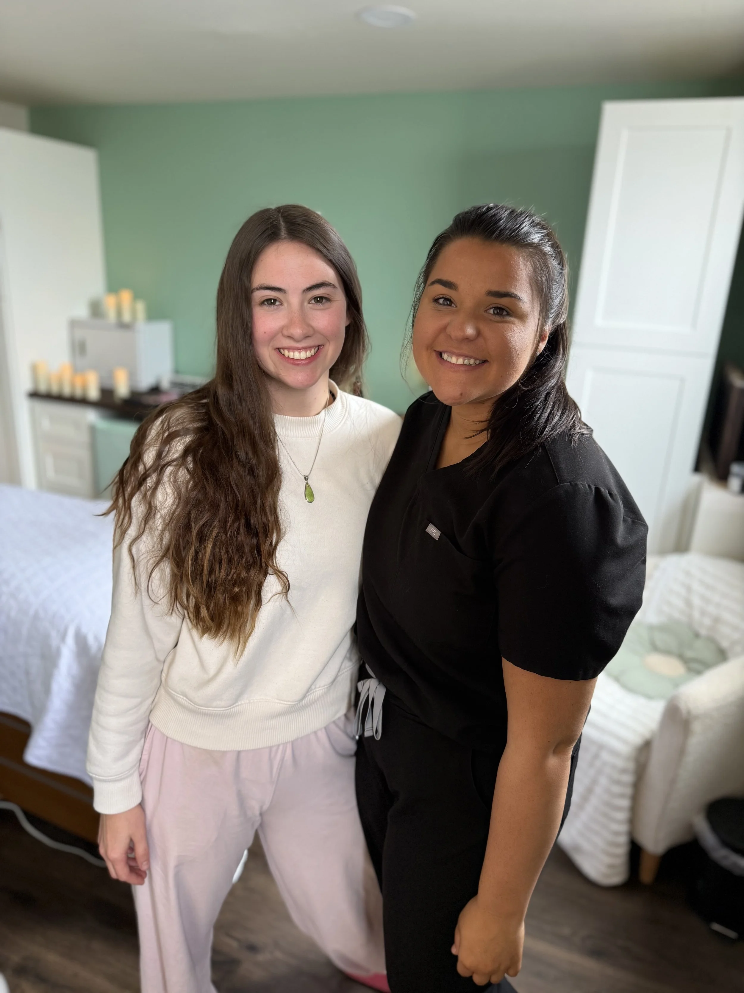 An image of Hailey Say and Davi Vaughn at Rae Haven Massage Therapy studio in Cle Elum, Washington.
