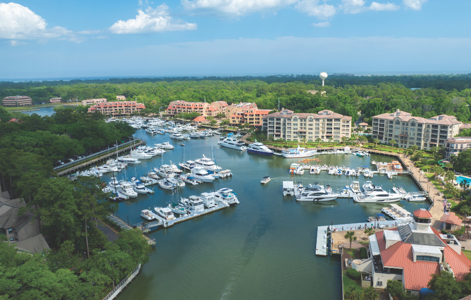 Shelter Cove Harbor & Marina on Hilton Head Island, SC.