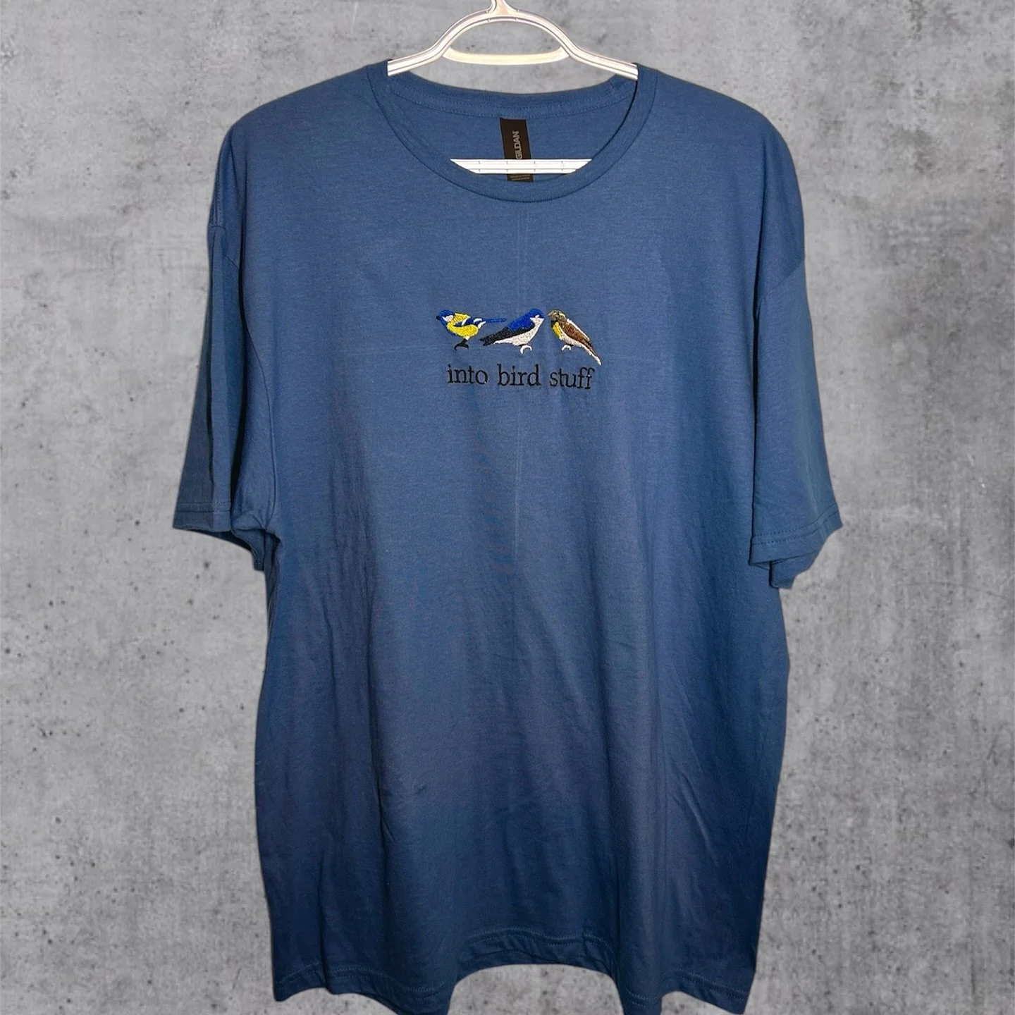Know someone into bird stuff? 🐦 🦅 🦢 
.
Check out this awesome custom perfect for any bird enthusiast- Made on an indigo 100% cotton t-shirt. 
.
.
#birdlovers #intobirds #customembroidery #customtshirts #tshirtdesign #ygklove #ygkkingston #kingston