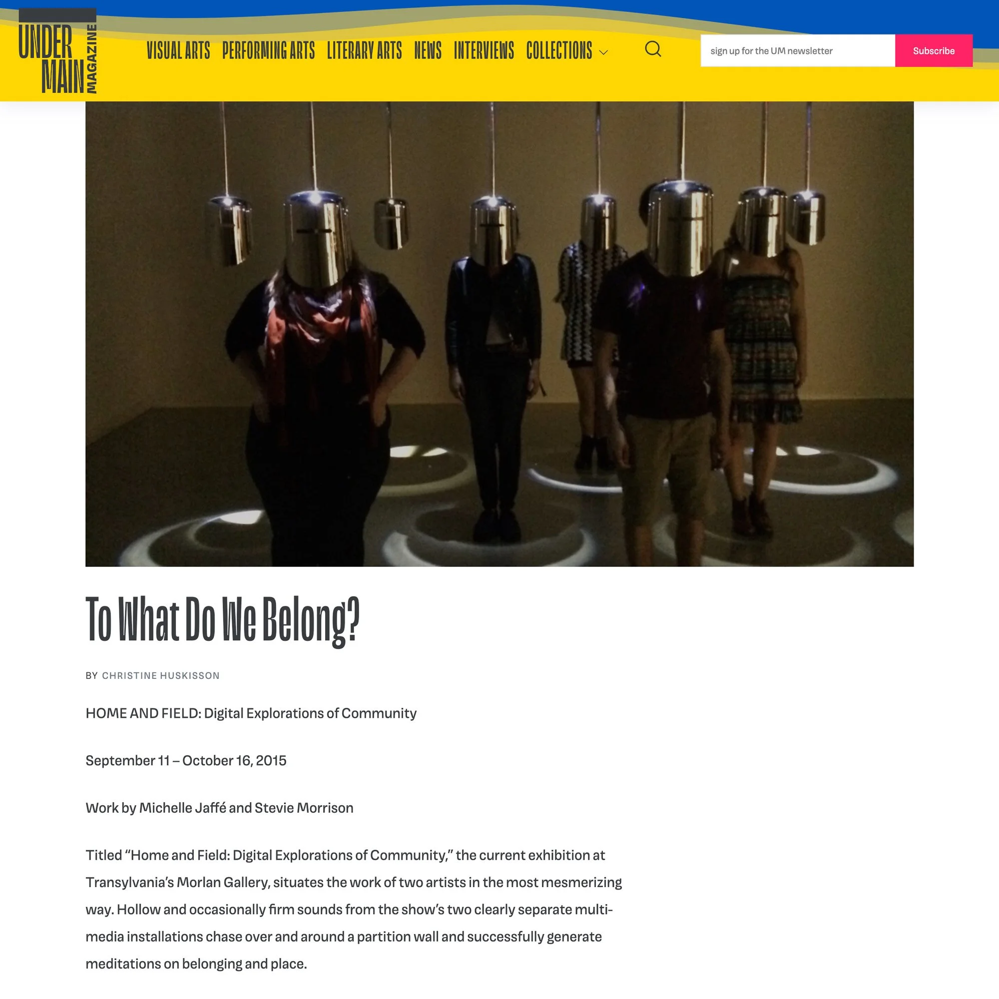 Screenshot of Under Main Magazine, featuring Wappen Field