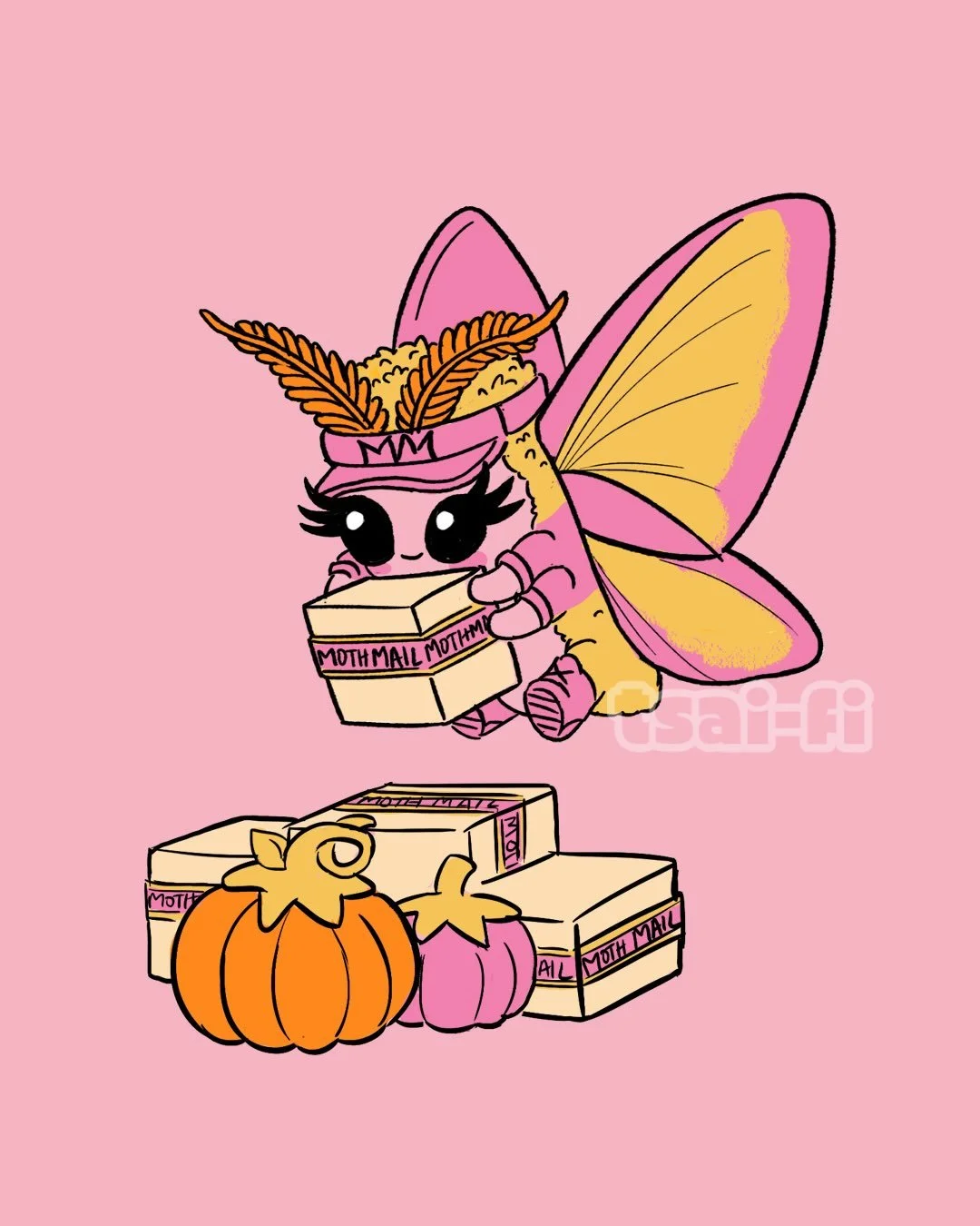 Happy 1st day of October aka Artober! To celebrate this special day, I did a sketch for Mab&rsquo;s Drawolleen Club (Swipe to see slide 2 for the full prompt list) Day #1: Moth Maiden - I have wanted to draw a Rosy Maple Moth for a while now so this 