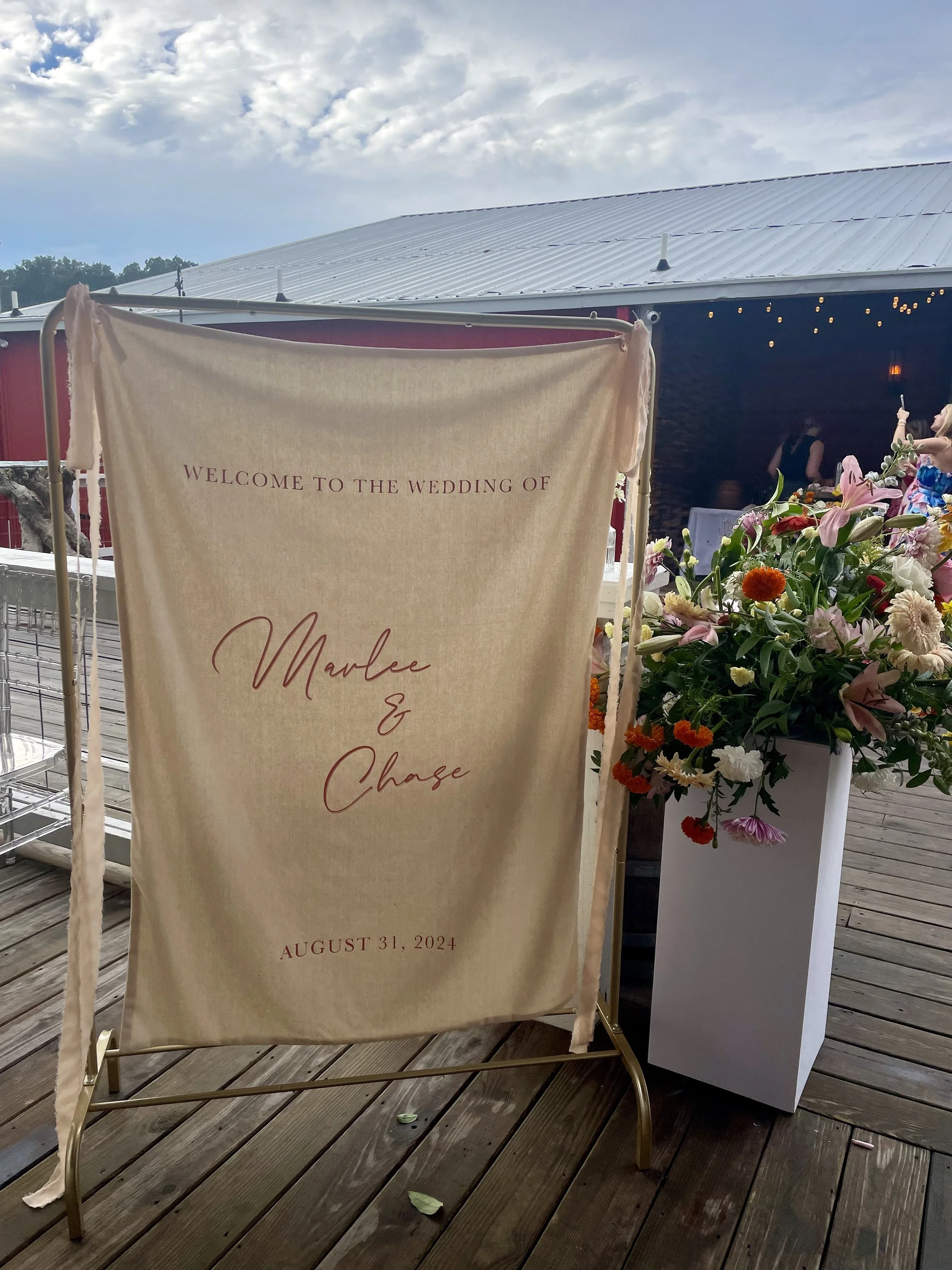 Small Gold Sign Stand - $10