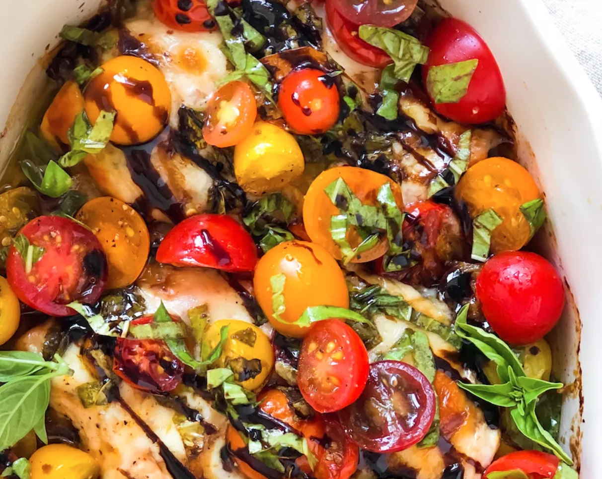 Bruschetta Baked Chicken (GF Available)