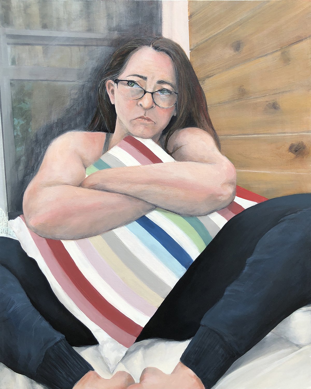 A Weighted Wait, 2021, Acrylic on canvas, 30"H x 24"W