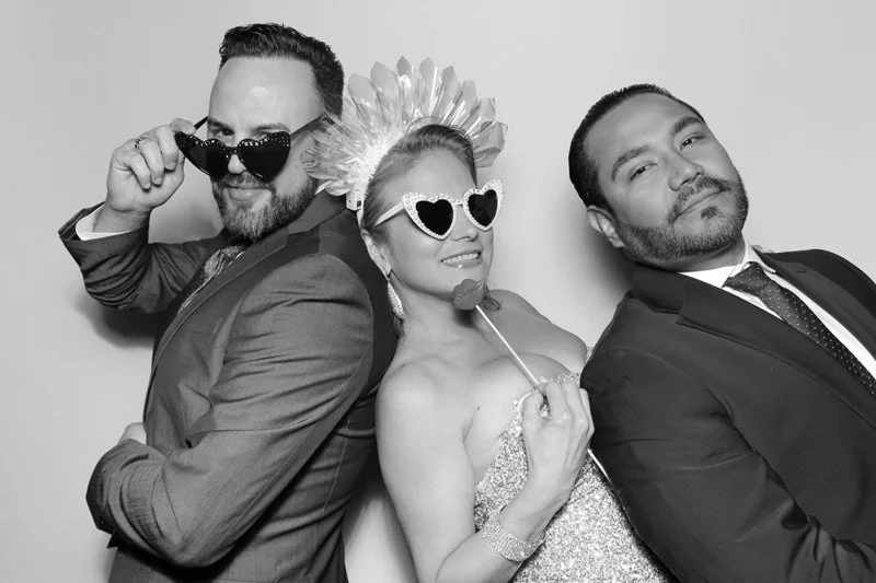 Glam Booth- Black and White Photo Booth for wedding at Azaleanor Manor in Orange Park, Florida.  Wedding Photo Booth by Bokeh & Birch photobooth co.