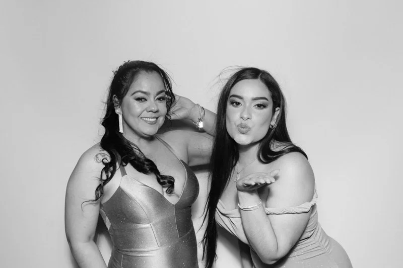 Glam Booth- Black and White Photo Booth for wedding at Azaleanor Manor in Orange Park, Florida.  Wedding Photo Booth by Bokeh & Birch photobooth co.