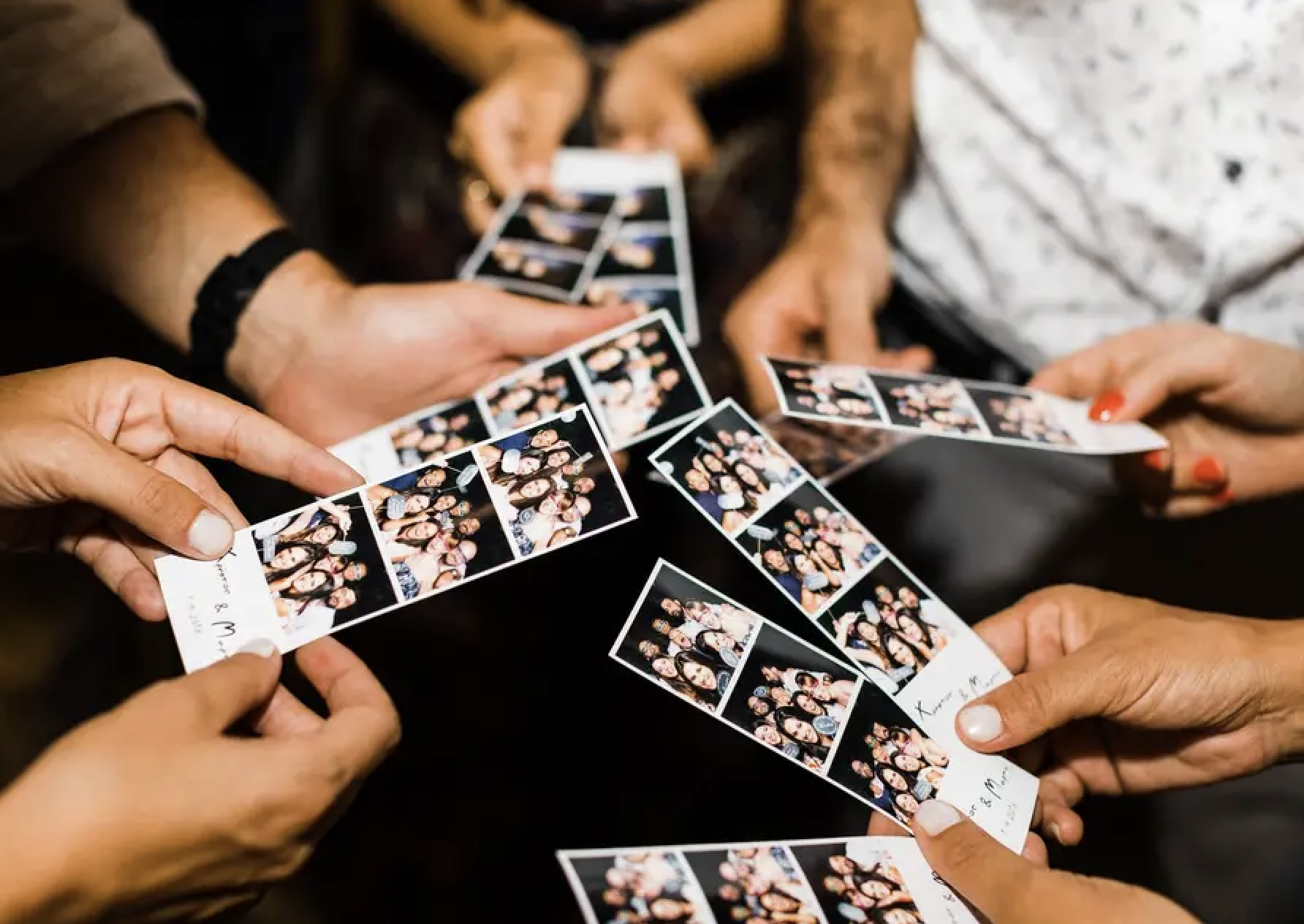 Guests enjoy high quality printed photo strips branded to elevate the event and create tangible memories.