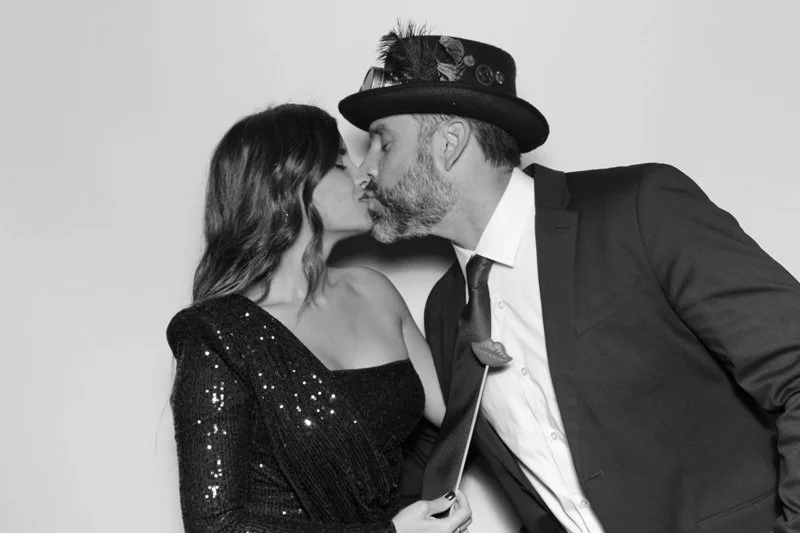 Glam Booth- Black and White Photo Booth for wedding at Azaleanor Manor in Orange Park, Florida.  Wedding Photo Booth by Bokeh & Birch photobooth co.