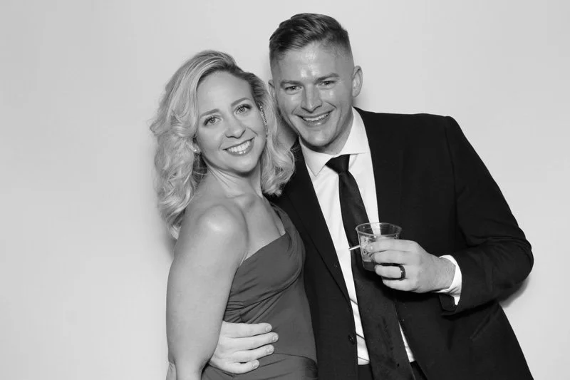 Glam Booth- Black and White Photo Booth for wedding at Azaleanor Manor in Orange Park, Florida.  Wedding Photo Booth by Bokeh & Birch photobooth co.