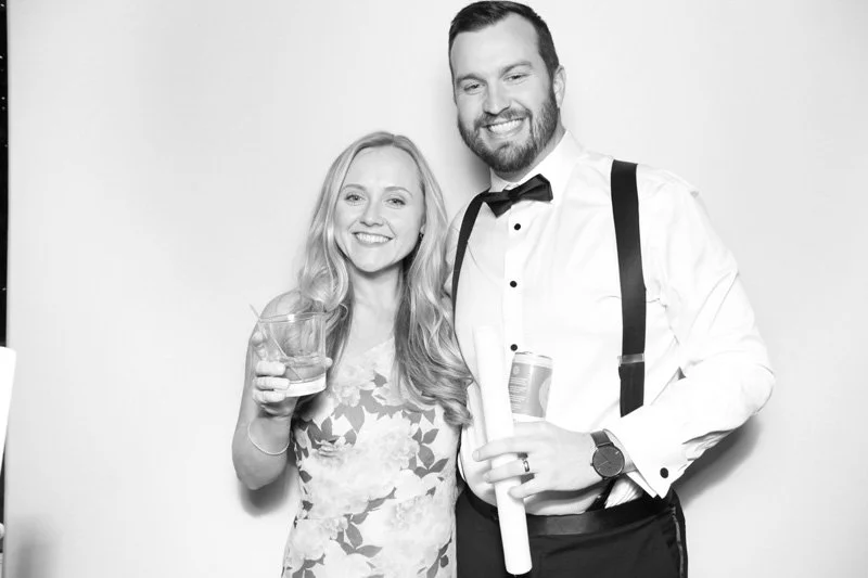 Glam Booth- Ponte Vedra Wedding at Sawgrass Country Club.  Black and white photo booth by Bokeh & Birch photobooth co.  Wedding photo booth rentals near Jacksonville, Florida.