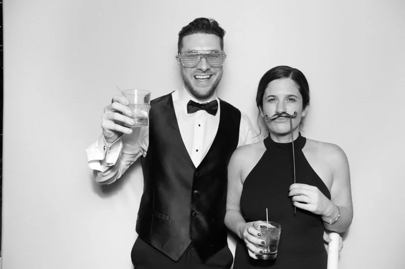 Glam Booth- Ponte Vedra Wedding at Sawgrass Country Club.  Black and white photo booth by Bokeh & Birch photobooth co.  Wedding photo booth rentals near Jacksonville, Florida.