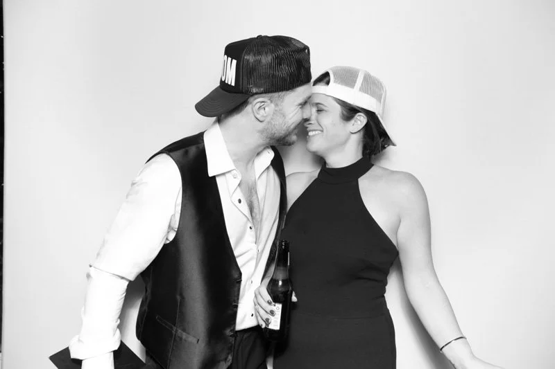 Glam Booth- Ponte Vedra Wedding at Sawgrass Country Club.  Black and white photo booth by Bokeh & Birch photobooth co.  Wedding photo booth rentals near Jacksonville, Florida.