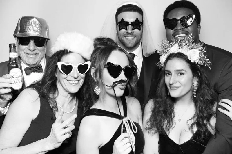 Glam Booth- Ponte Vedra Wedding at Sawgrass Country Club.  Black and white photo booth by Bokeh & Birch photobooth co.  Wedding photo booth rentals near Jacksonville, Florida.