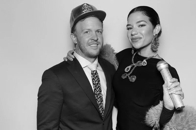 Glam Booth- Black and White Photo Booth for wedding at Azaleanor Manor in Orange Park, Florida.  Wedding Photo Booth by Bokeh & Birch photobooth co.