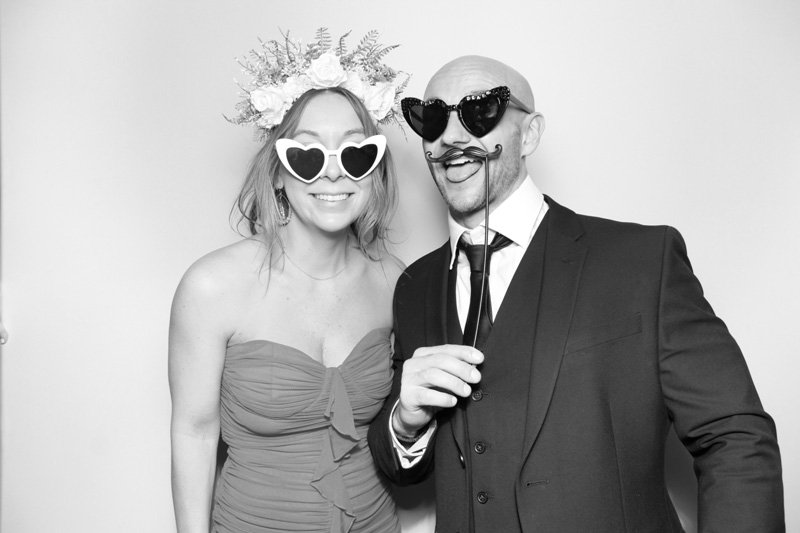 Glam Booth- Ponte Vedra Wedding at Sawgrass Country Club.  Black and white photo booth by Bokeh & Birch photobooth co.  Wedding photo booth rentals near Jacksonville, Florida.