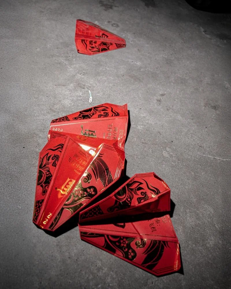 MSCHF 20,000 Variations On A Paper Plane in Flight installation detail