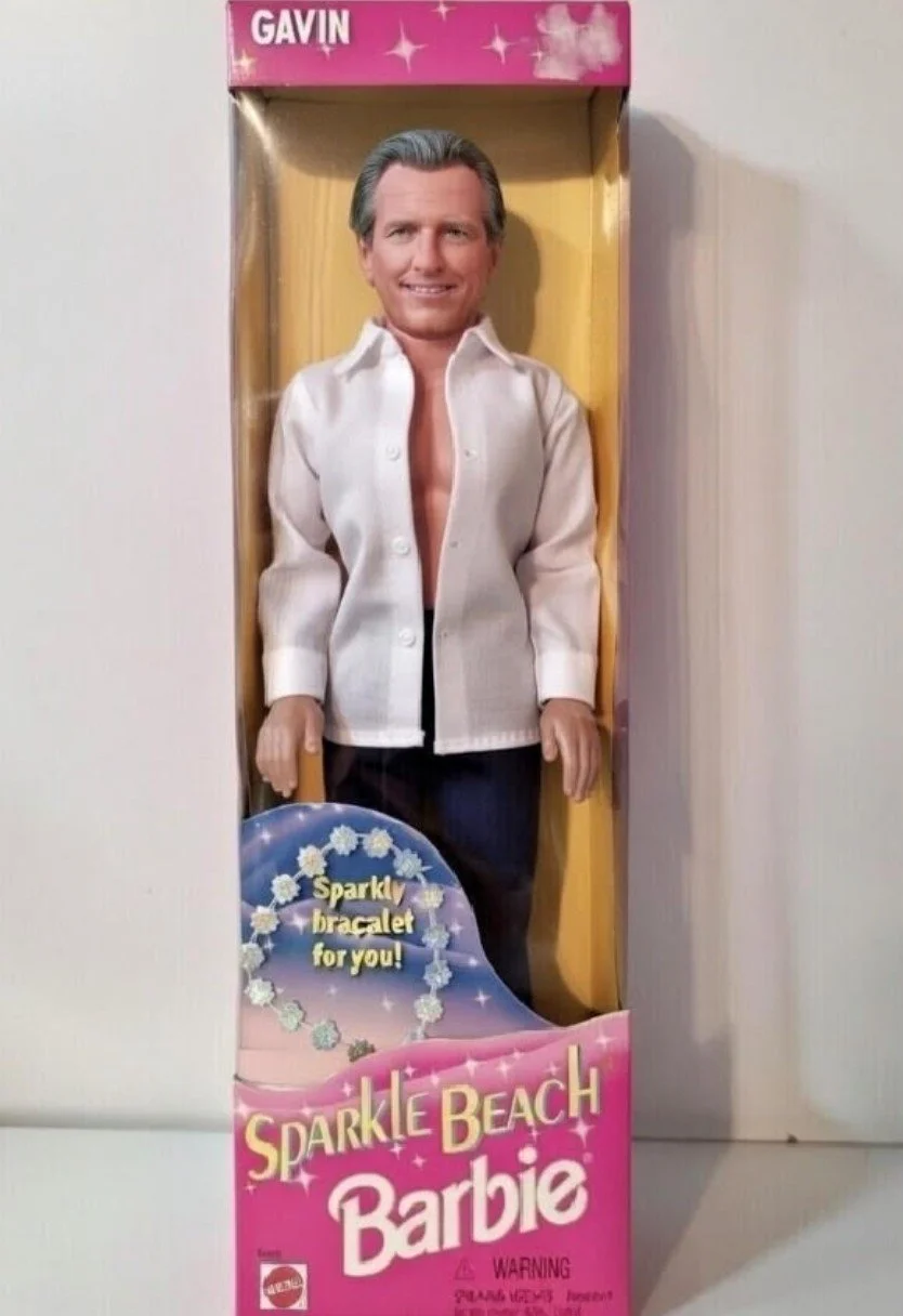 Governor-Newsom-Patrick Bateman-as-rkle-Beach-Ken