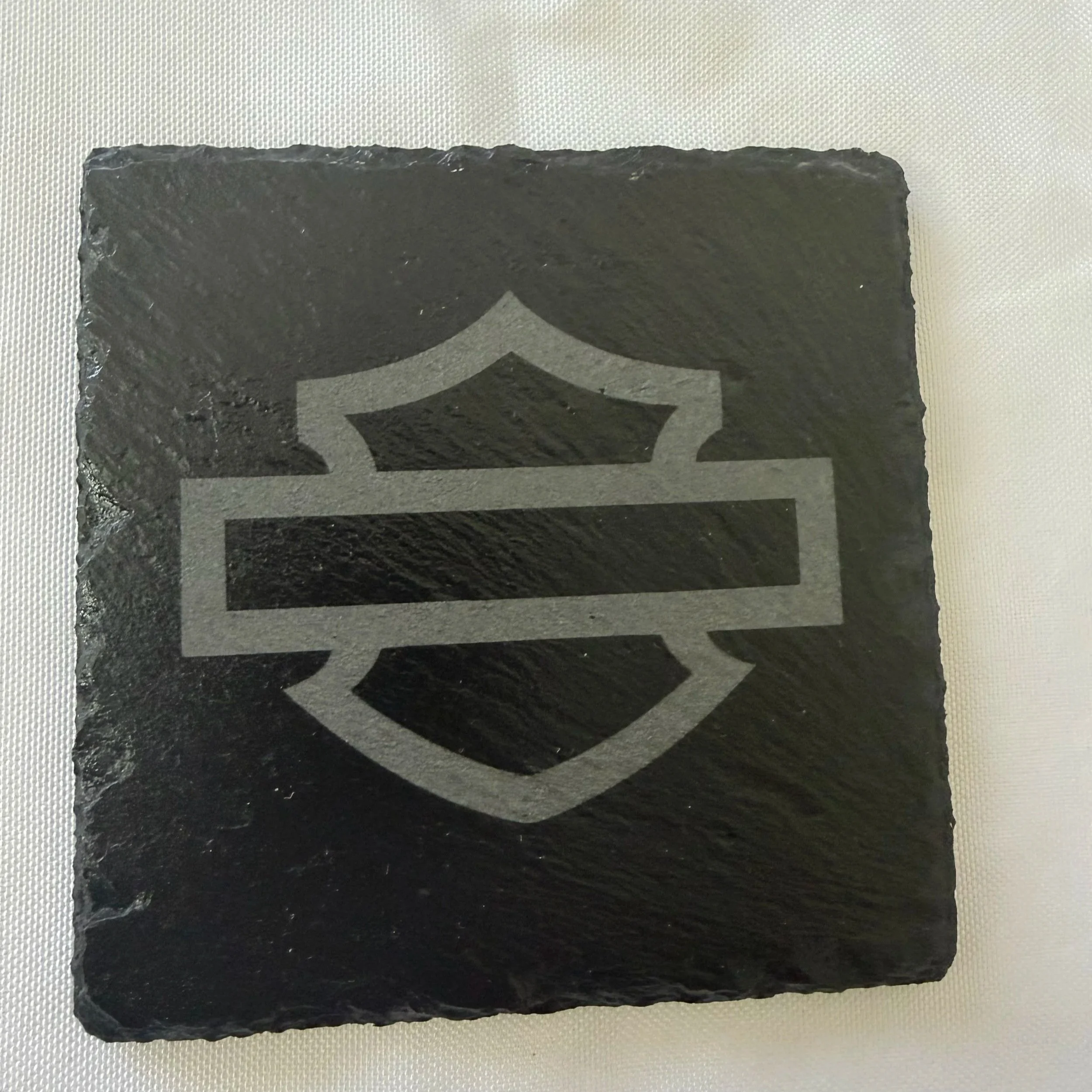 Slate coaster: Harley logo