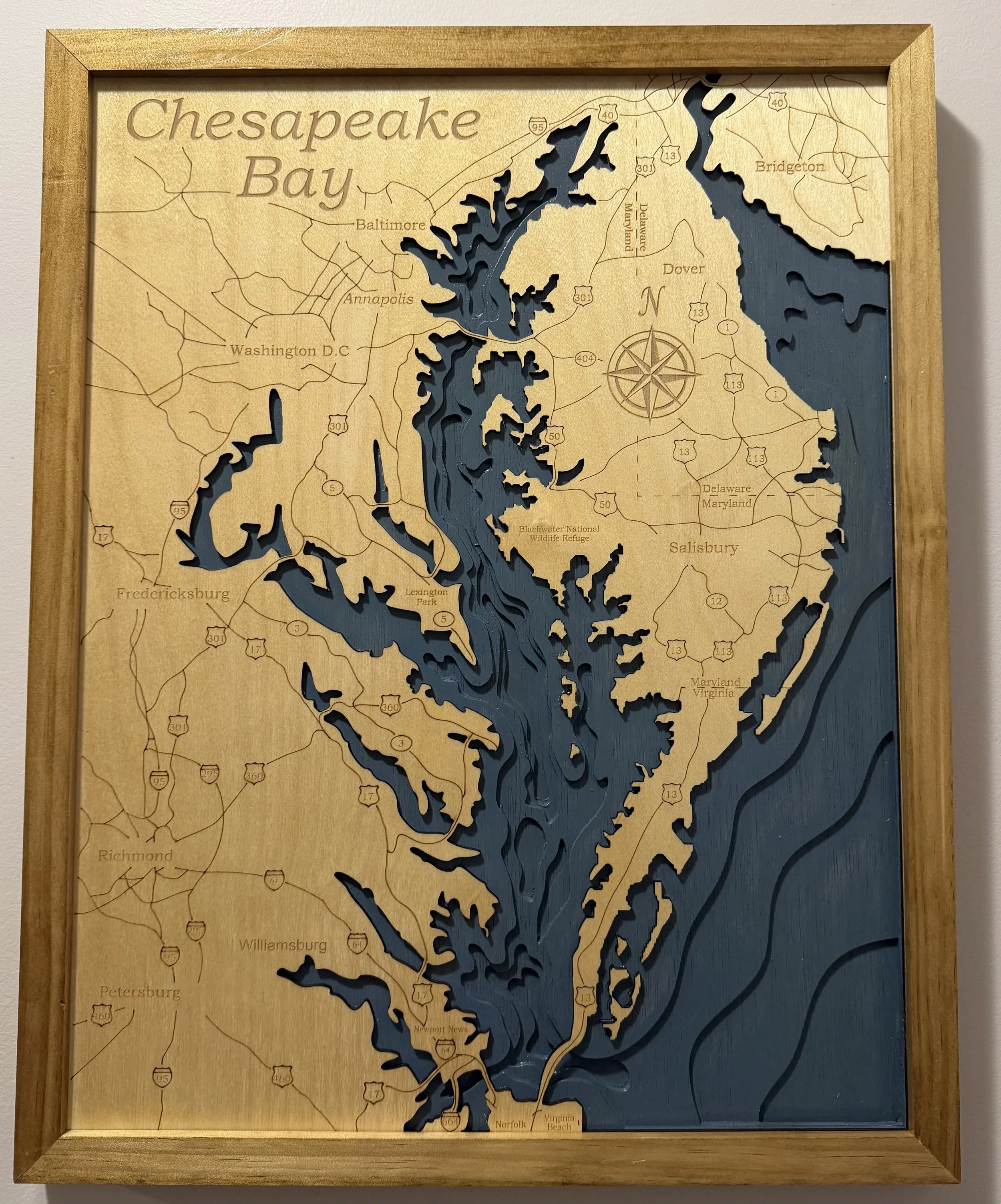 Chesapeake Bay layered map - With Washington DC