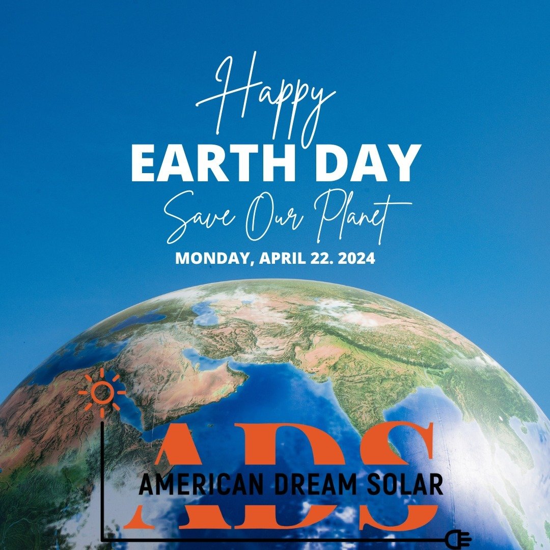 Happy Earth Day 2024 from American Dream Solar! 🌱 Let's shine a light on our commitment to sustainability and a brighter future for our planet. Today, and every day, we're proud to harness the power of the sun to provide clean, renewable energy to h