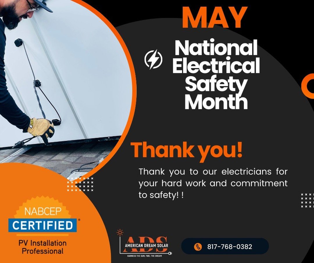 ⚡ May is Electrical Safety Month! ⚡ Let's take a moment to appreciate our amazing electricians for their unwavering dedication to keeping us safe every day. From ensuring our homes are wired properly to maintaining the electricity that powers our liv