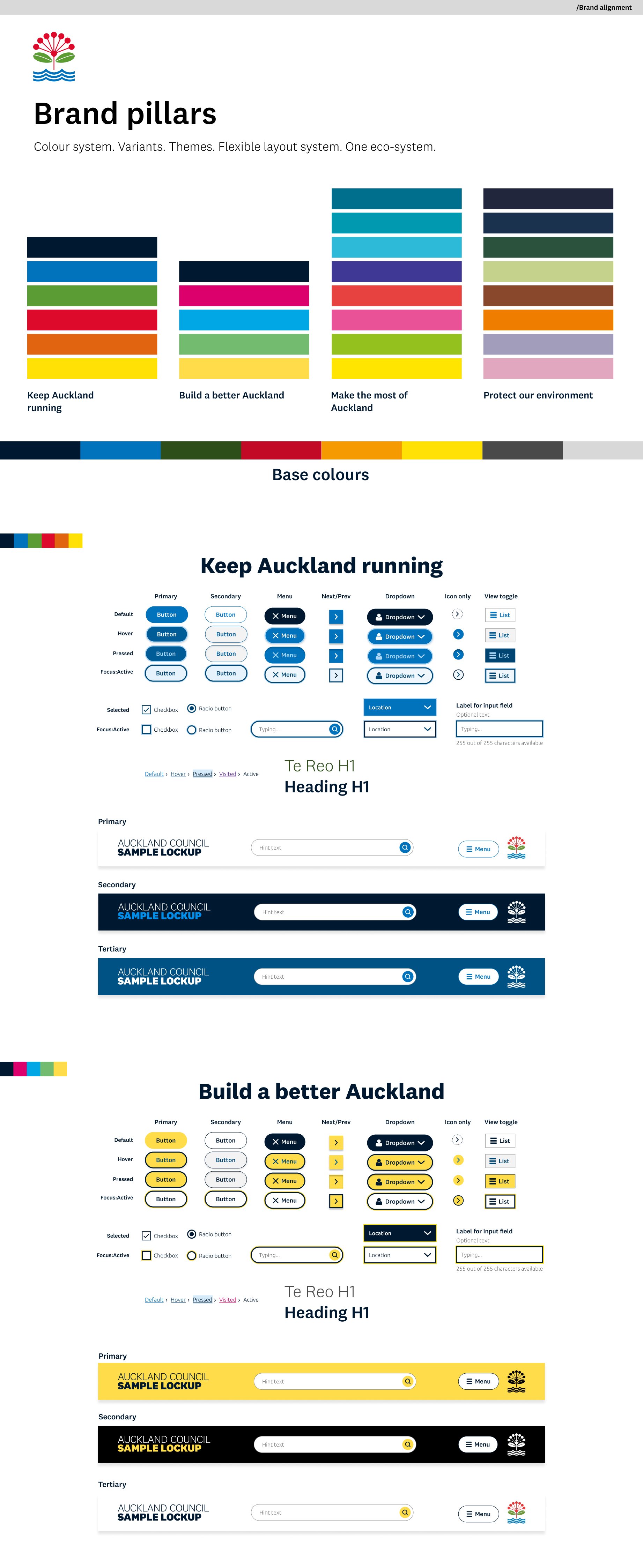 Showcasing some work in progress on two of four brand pillars. 