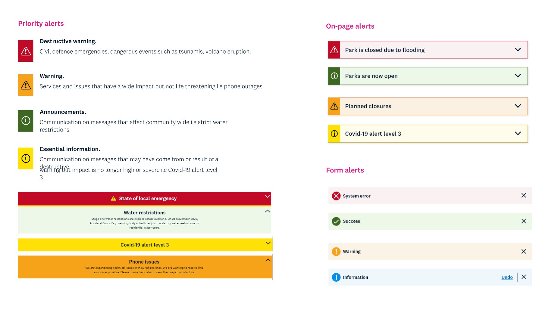 Classic example of a simple change but makes big differerence. Let's get rid of all the variations of these colours used across a number of sites. Standardise meaning and purpose - bringing it back to basics. Achieving a more consisten and clearer vi