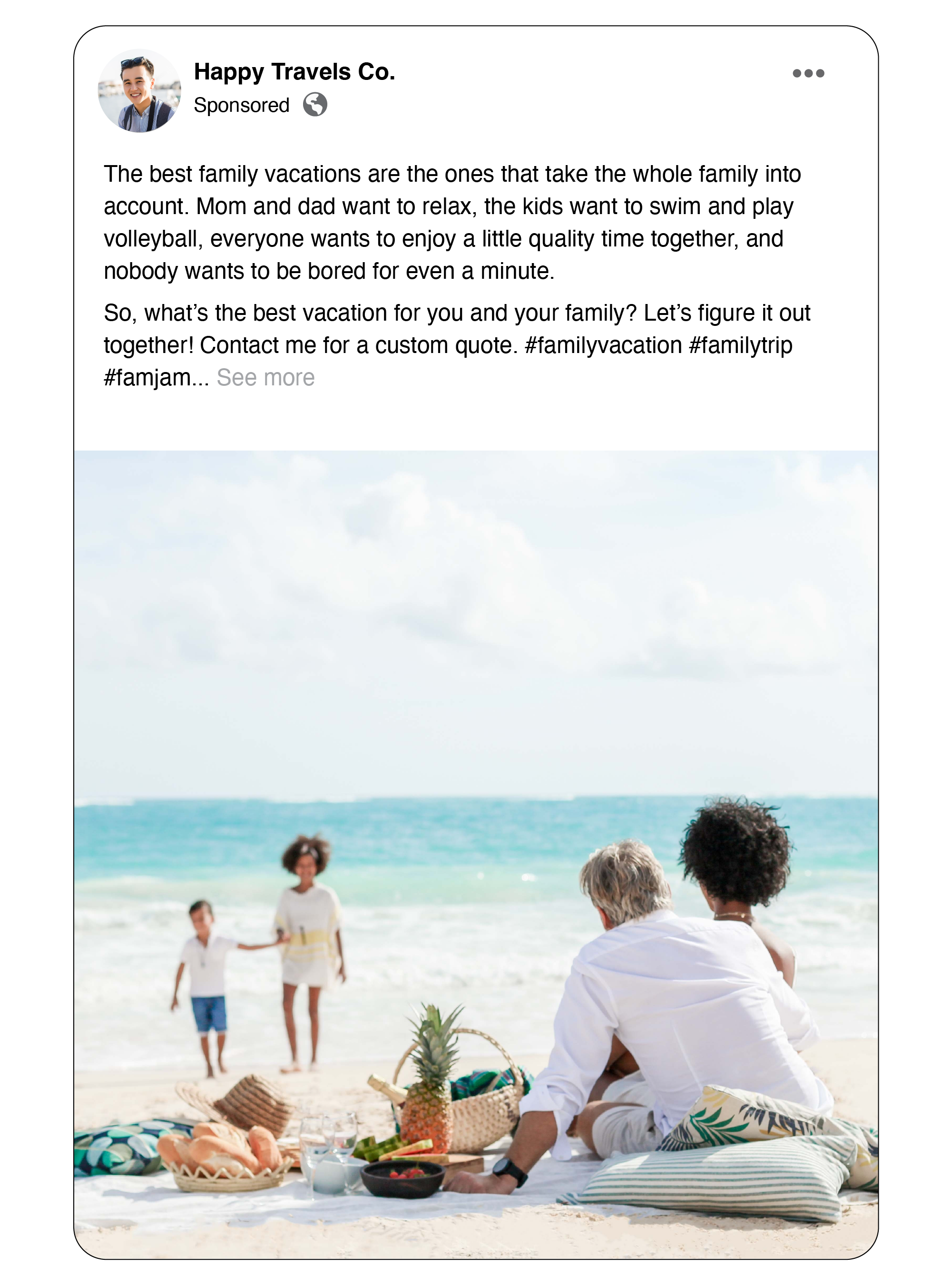 Family Vacation Facebook Post