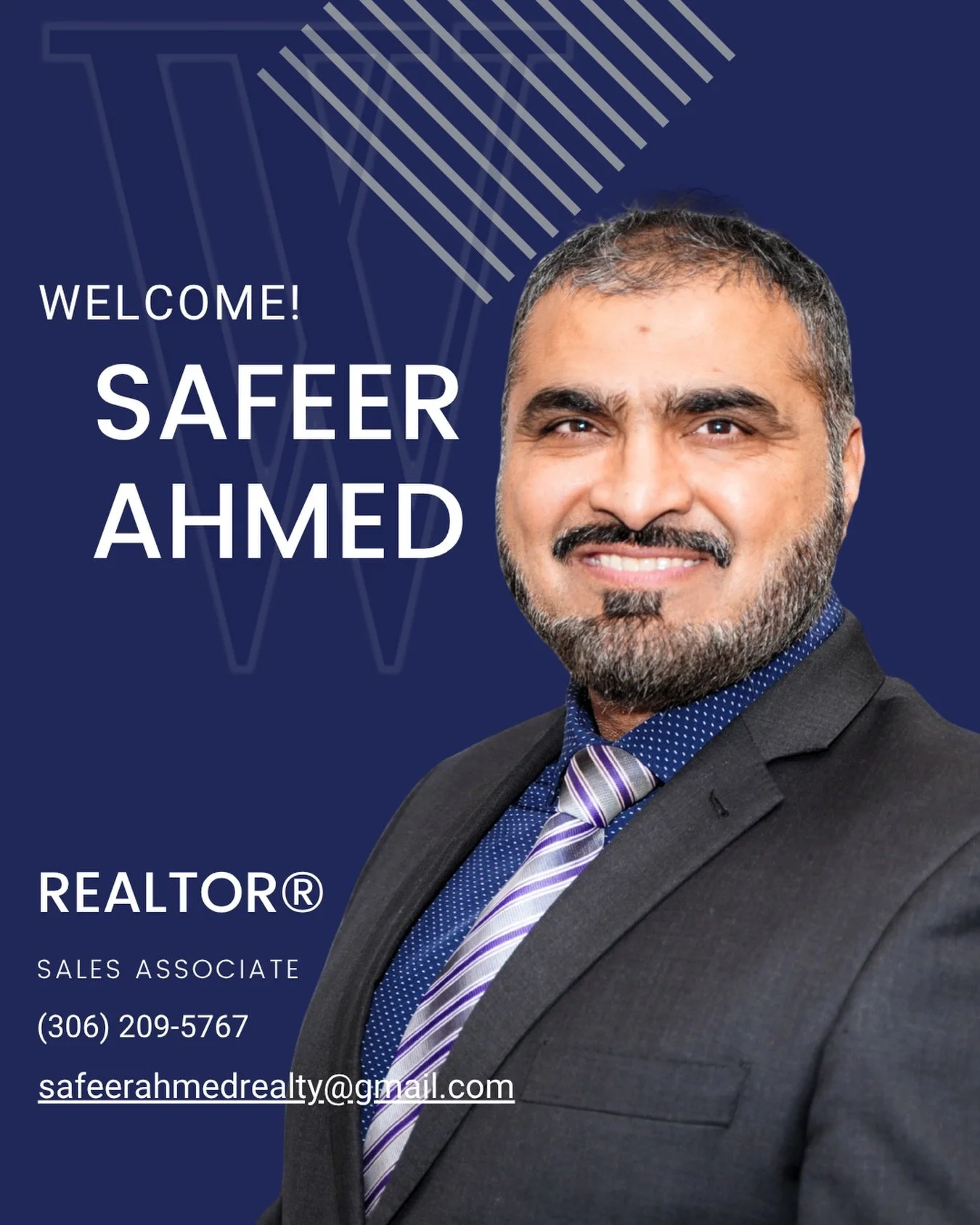 Welcome to W, Safeer Ahmed! 👋🏼 @safeer_ahmed_real_estate 

Adding yet another experienced agent to our team! Safeer has proudly served Regina and the surrounding areas for over 12 years, providing clients with dedication and care. He is committed t