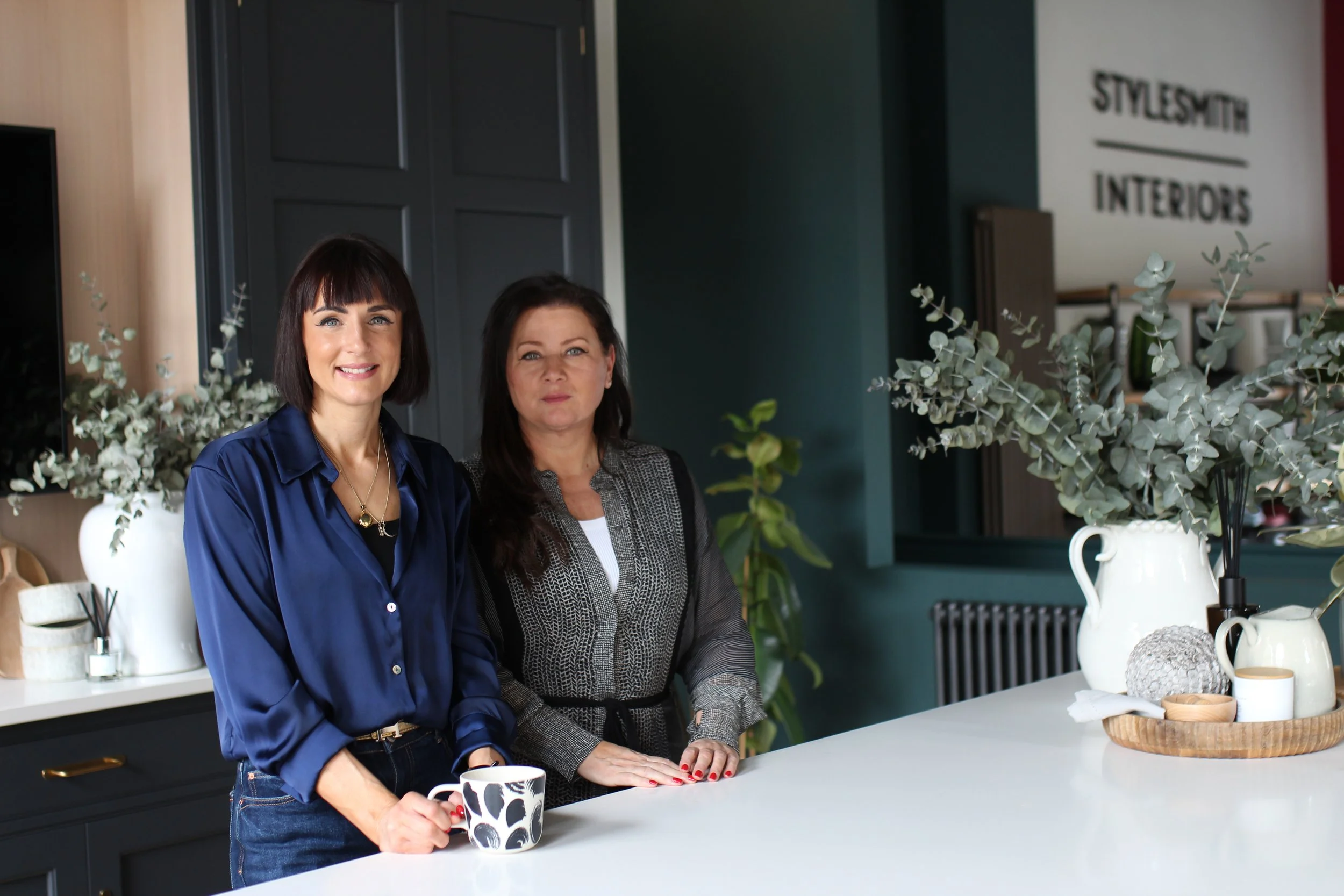 Justine and Rachael, Founders of Style Smith Interiors, in their Interior Design Studio in Harrogate, Yorkshire
