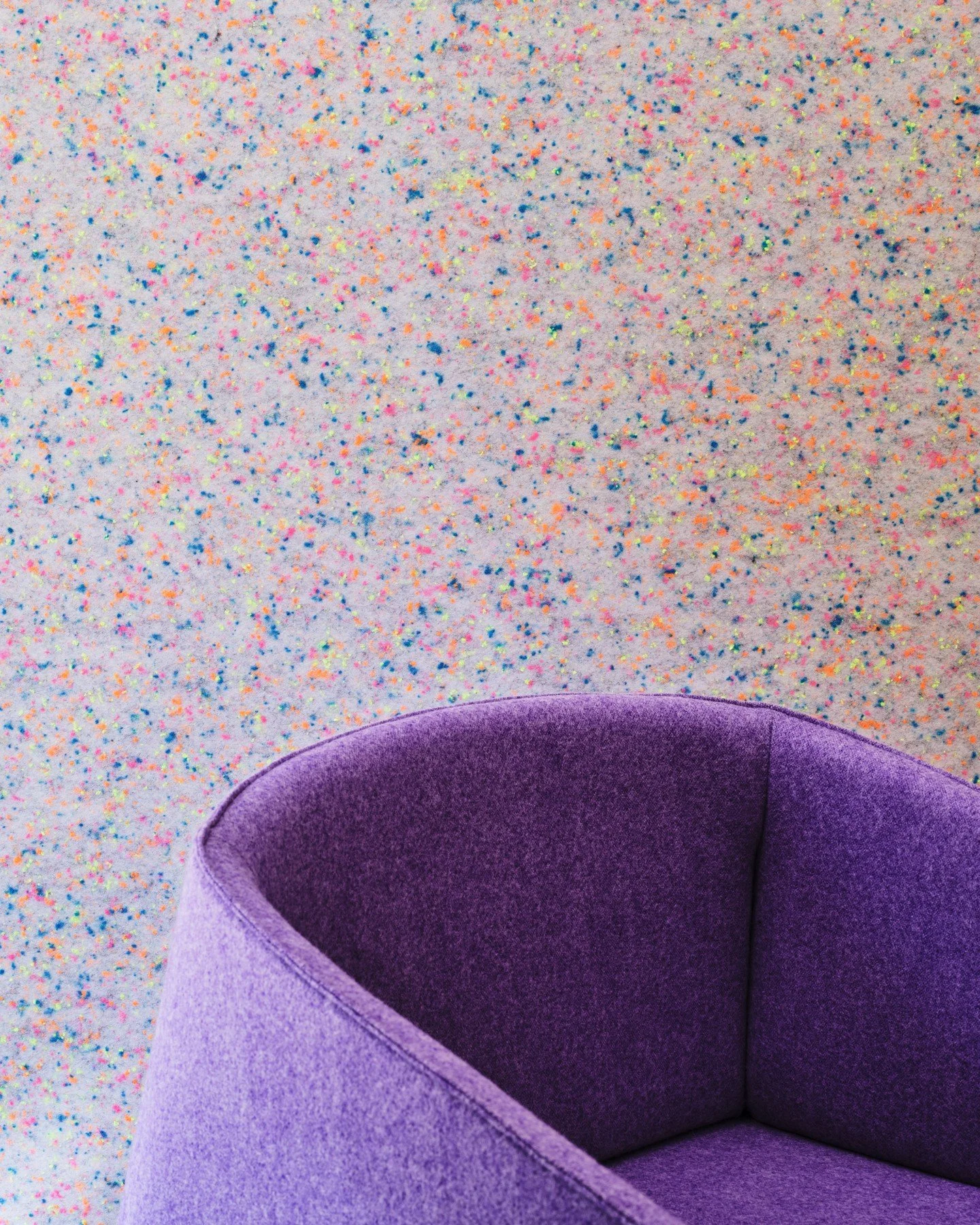 How fun is this CONFETTI TERRAZZO!?
 
A wall covering with a story in every speckle.

@Slalom.acoustic Confetti Terrazzo combines acoustic felt with colorful speckles made from recycled felt scraps from the factory&mdash;giving new life to leftover m