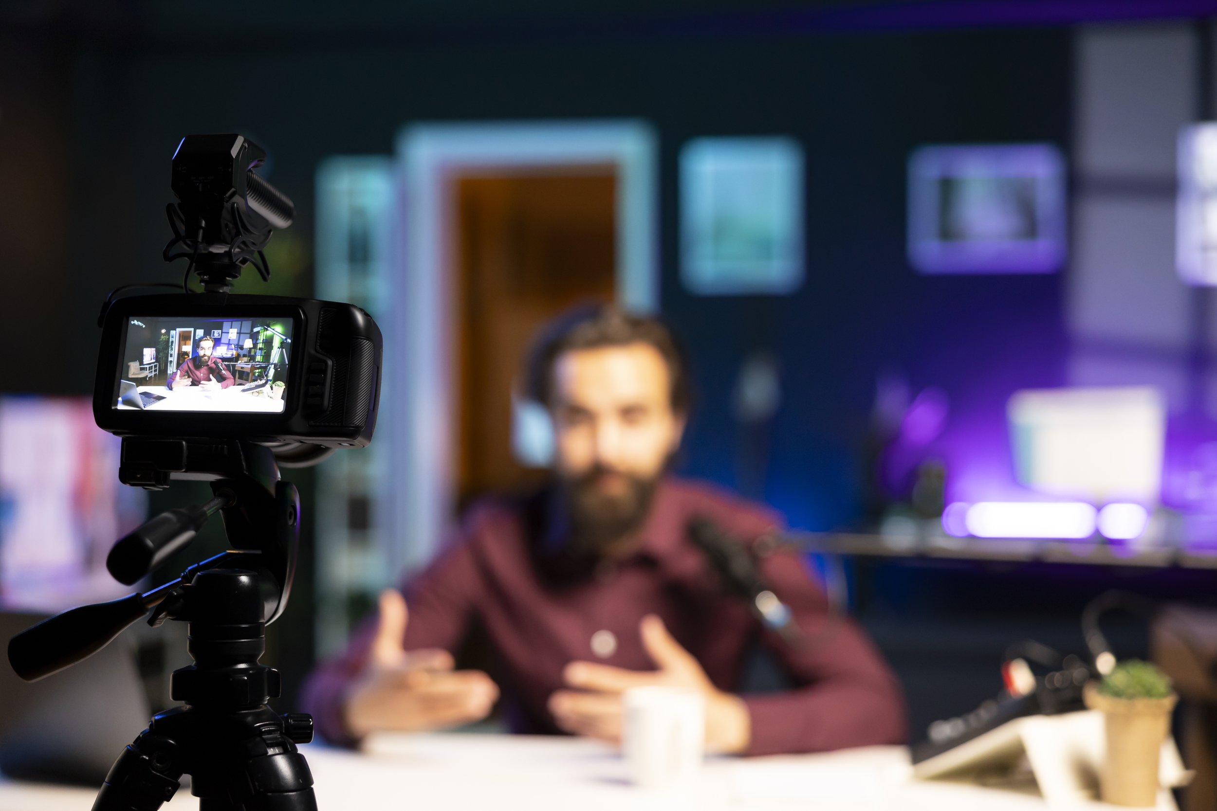 business owner creating a video