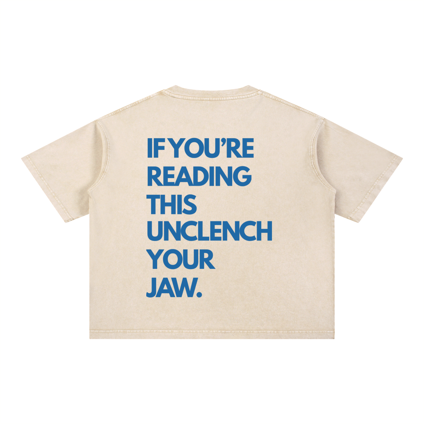 Unclench Your Jaw - Apricot - Mineral Wash Boxy Cotton T-Shirt