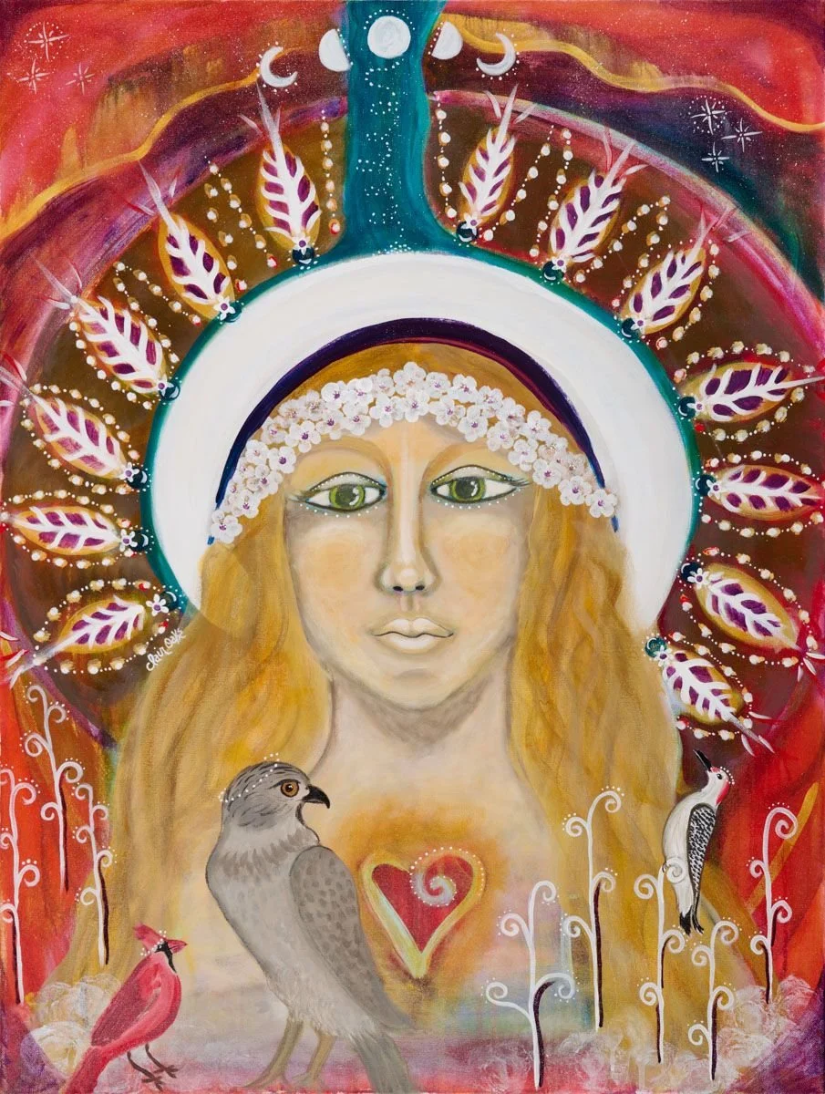 Communing with Winged Ones 
Acrylic on Canvas  36' x  30"