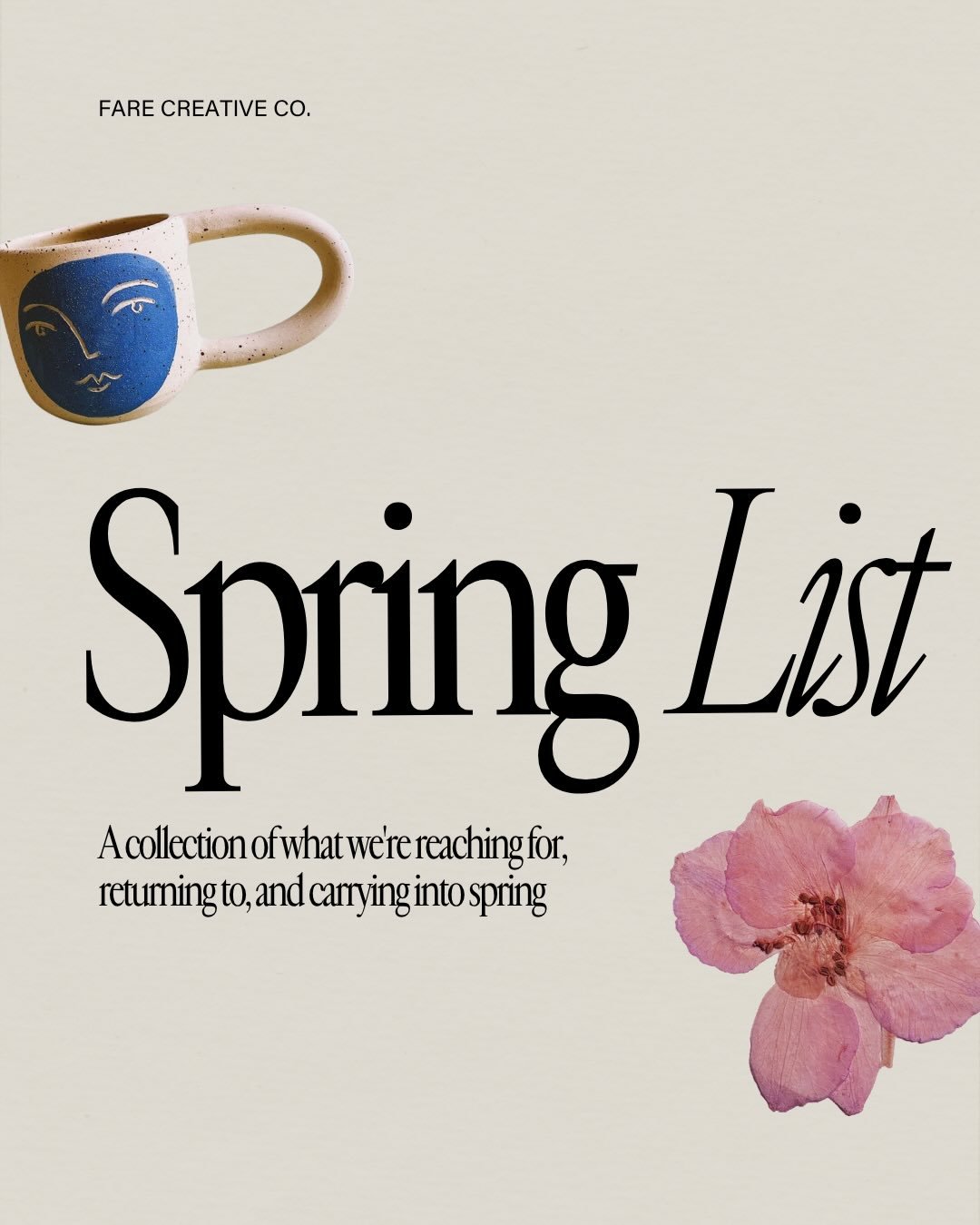 Spring has been looking like slower mornings, fresh air, things growing, and small rituals finding their way back into our days.

A few things currently filling our homes and routines: body oils in the sun, strawberries and whipped cream, dancing, ga