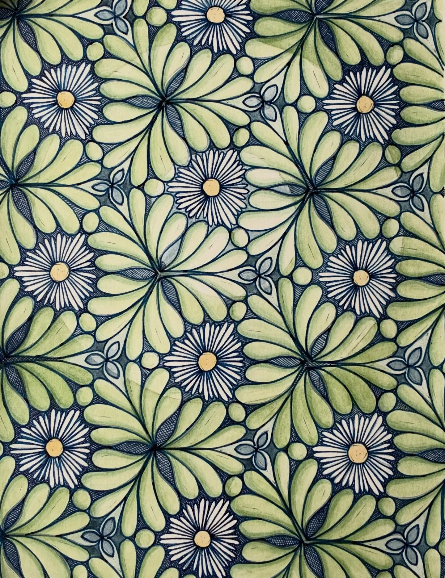 Calling it done.

Starting another print&hellip; maybe an animal next. 

#martaharveyart #printmaking #floralpattern #patterns