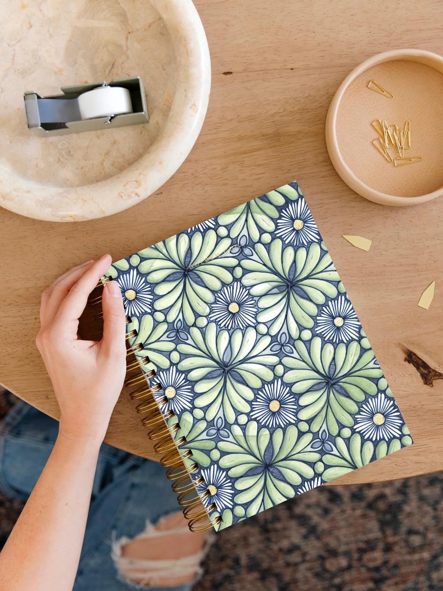 Entering this year&rsquo;s @golden.coil contest with this artwork I just finished using one of my hand-carved stamps.  I am liking how it looks on the planner. 

#gcxdesign26 #martaharveyart #handcarvedstamp