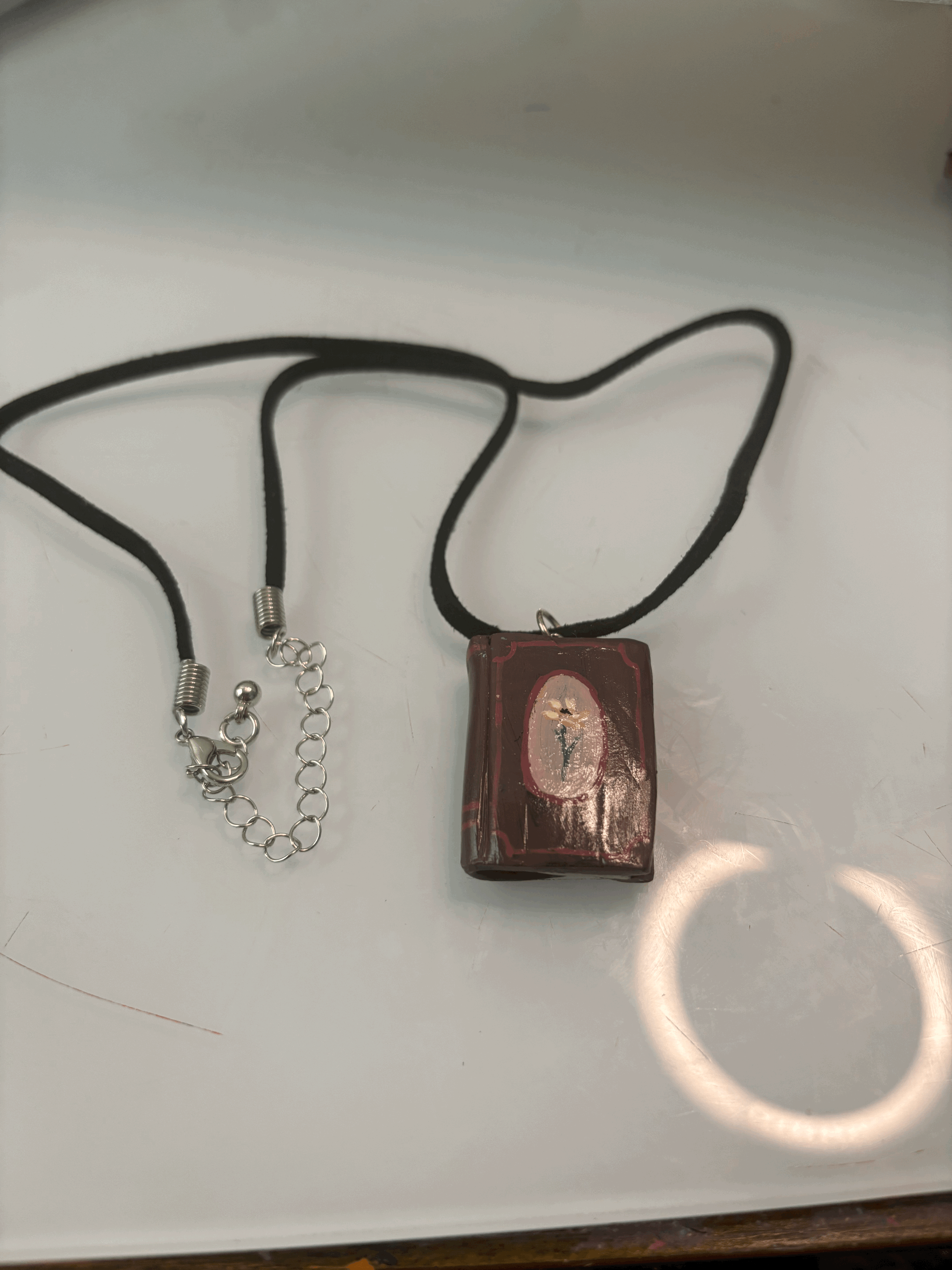 Little Book Necklace-Yellow Flower-