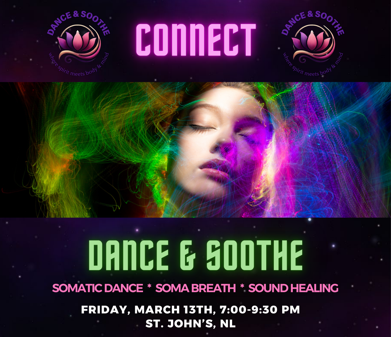 Join us in this 2.5 hour event, Dance & Soothe with Nadine Emberley, Joan Dohey and Tina Pomroy