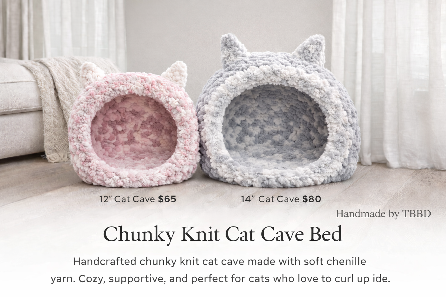 Chunky knit cat caves on display.png