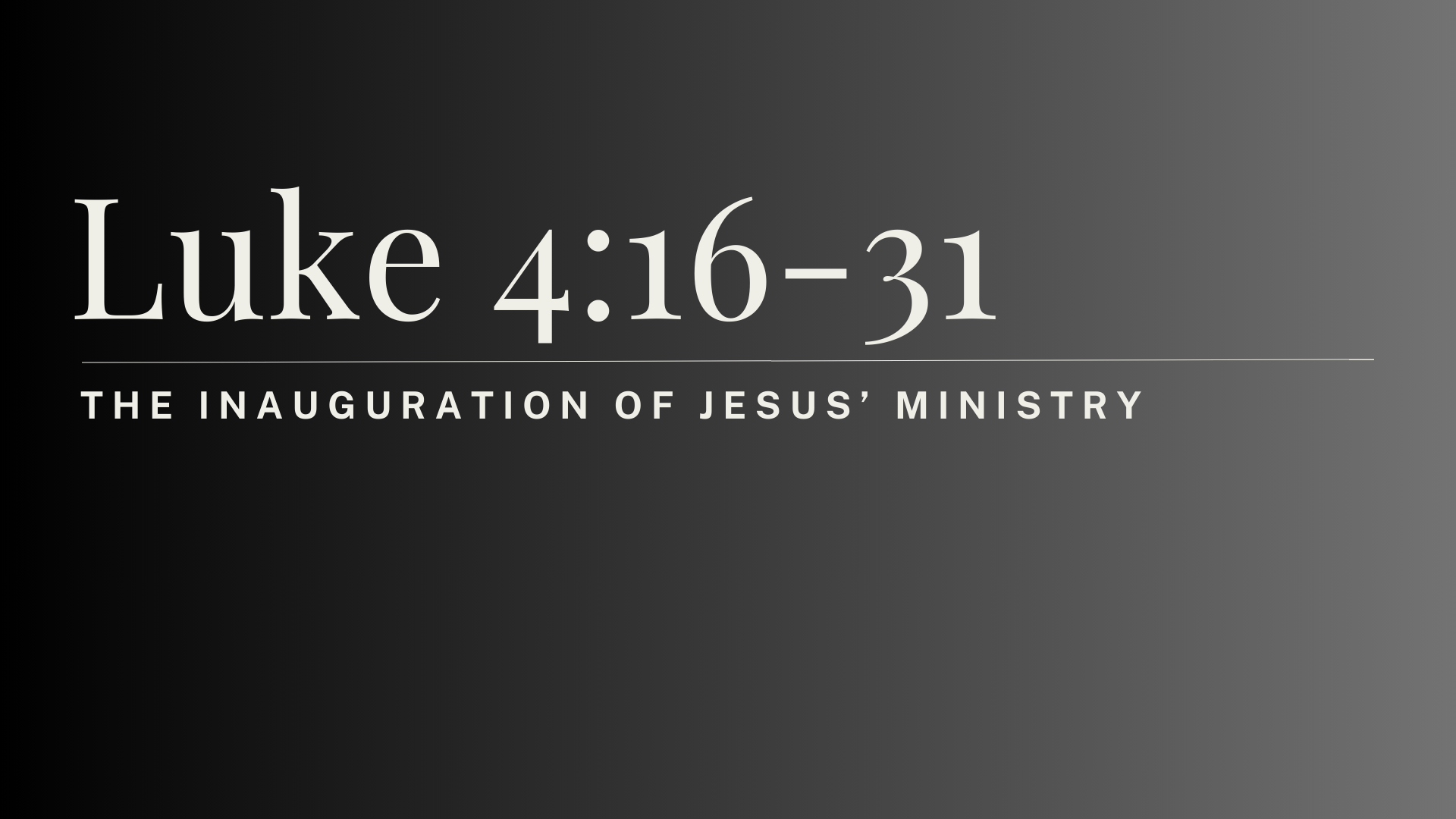 January 12, 2025 - The Inauguration of Jesus’ Ministry - Pastor Joel