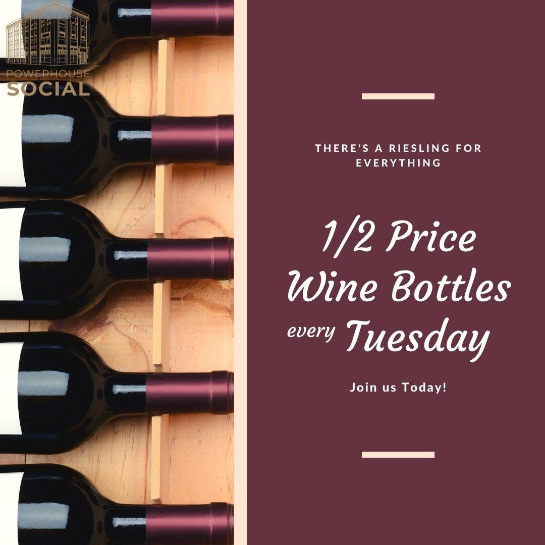 Bring your friends&hellip;we have the wine!🍷
#halfpricewinebottletuesday #wine #winenot #powerhousesocialrestaurant #powerhousesocial #powerhouseonbroadway #downtownscottsbluff