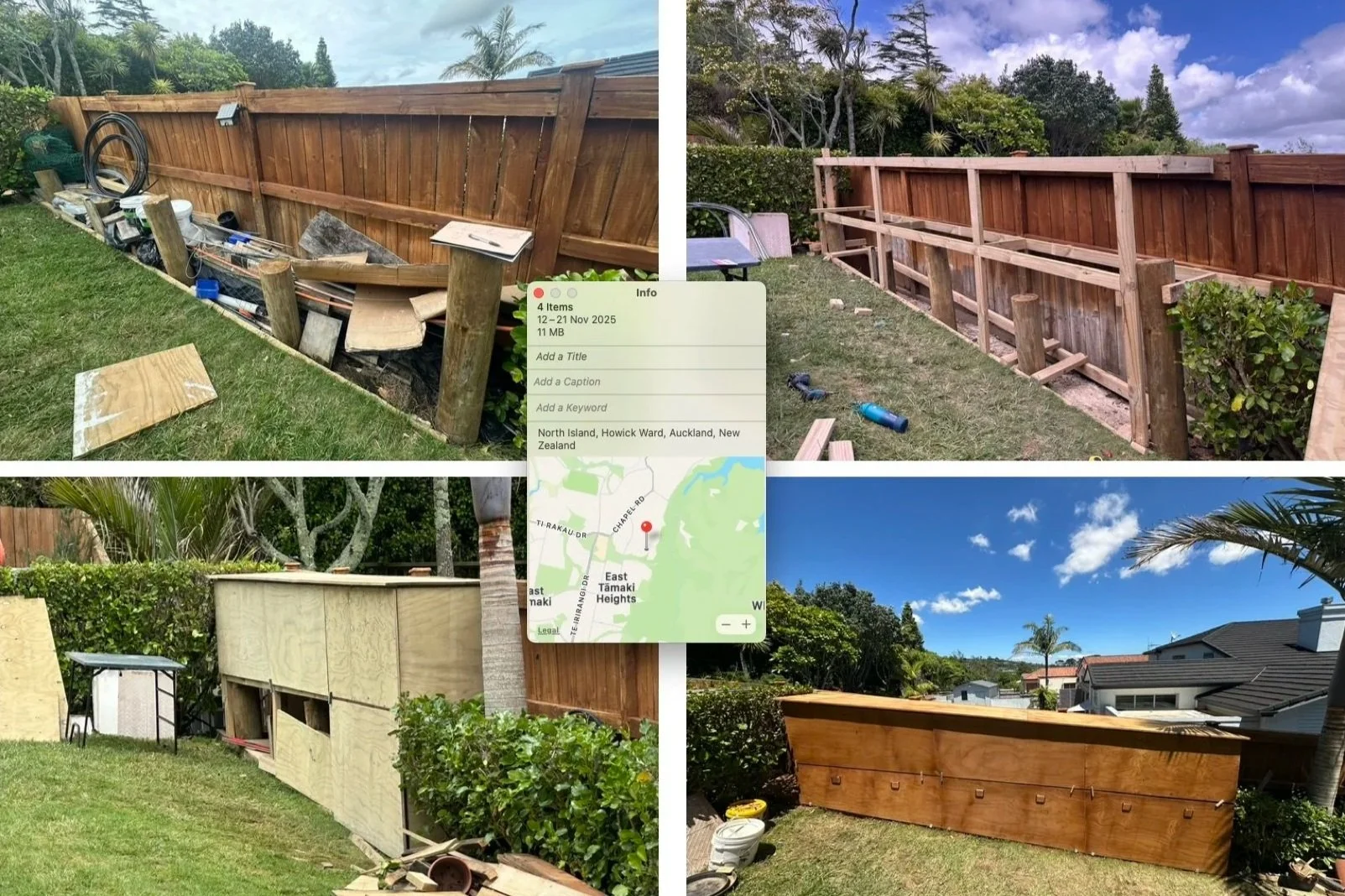 Custom-built garden storage shed for tools and outdoor gear, East Tamaki Heights