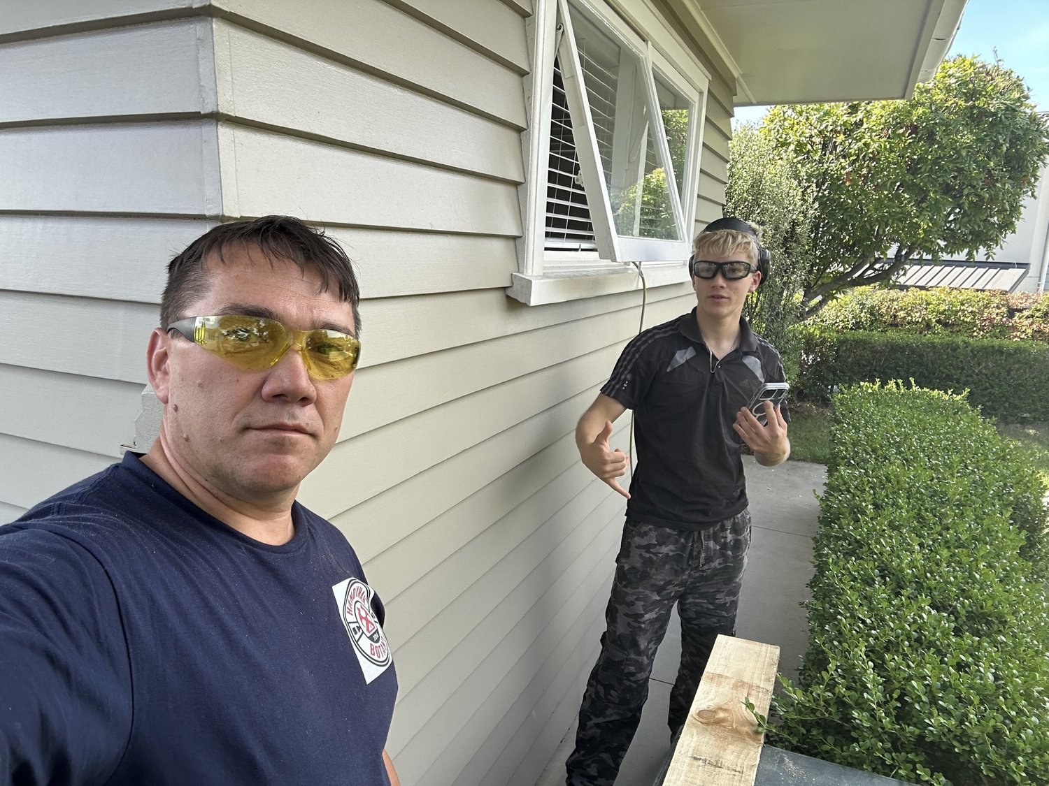 Ravil helping Handyman Botany start a custom timber garden gate project in Shelly Park