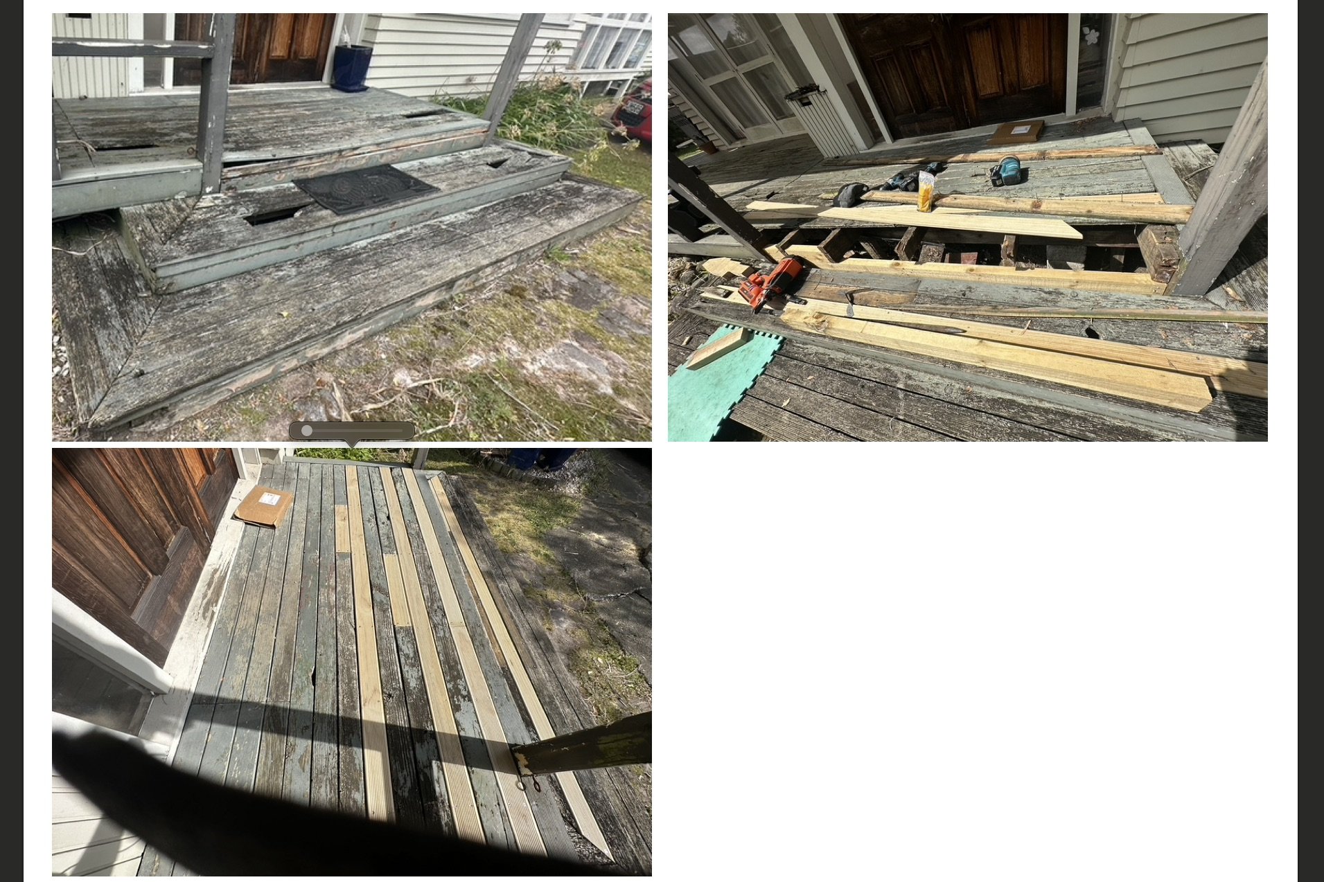 Deck Repair & Custom Deck Building 🪵🔨
Professional decking repair, restoration and new deck construction tailored to your budget and needs. We fix old, damaged decks or build custom outdoor decking from scratch with quality timber and solid workman