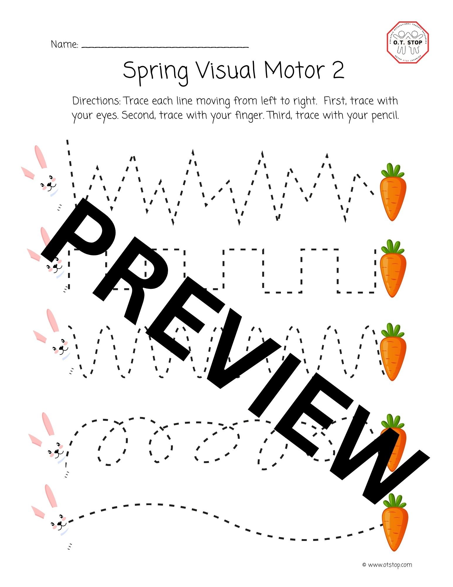 Spring Tracing/Visual Motor — O.T. Stop