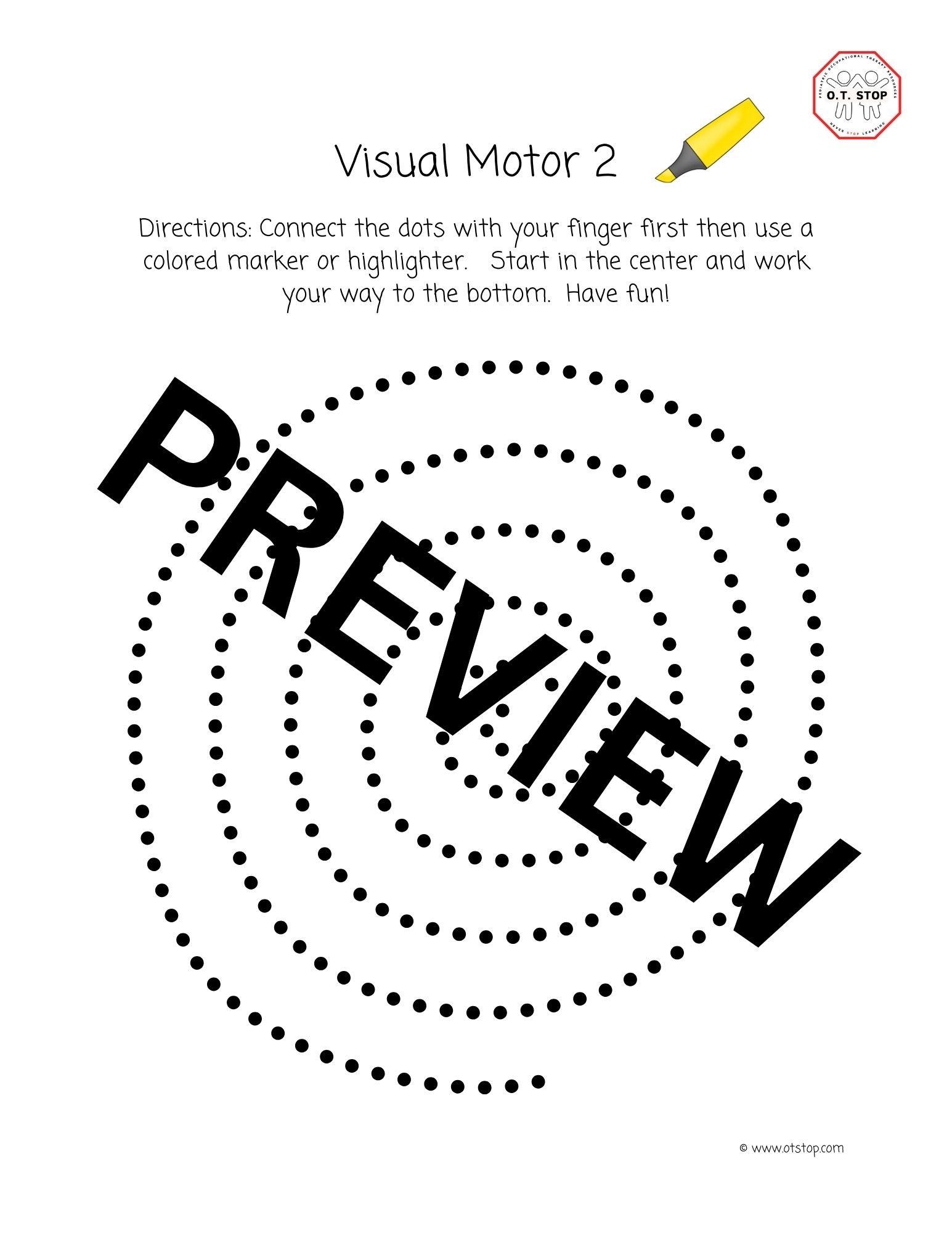 Visual Motor Exercises: Pencil Paths — O.T. Stop